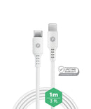 Encuentra en Guatemala el puerto de carga PowerPeak Type C NON MFI de 3ft en color blanco.