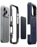 Funda xBase PowerPeak Boulder azul resistente con MagSafe para iPhone 17 Pro/18 Pro, protección robusta para tu Apple.