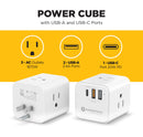 Bloque de energía Powerpeak 6 en 1 con 3 enchufes AC, 2 puertos USB-A y 1 USB-C, BajoPPLCD.