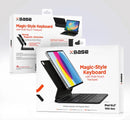 Folio xBase negro para iPad 10 y 11 Gen con teclado y trackpad, vista frontal.