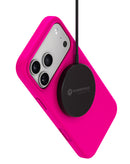 Funda xBase PowerPeak MagSafe rosa Barbie para iPhone 18 Pro/17 Pro. Estuche protector SlowBack compatible con carga inalámbrica.