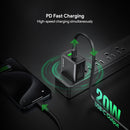 Encuentra el cargador de pared Esoulk PD & QC 20W en Guatemala para cargar tus dispositivos de forma rápida y segura.