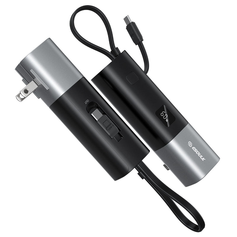 Powerbank Esoulk con enchufe de pared AC plegable USB-C de 5000mAh en Guatemala.