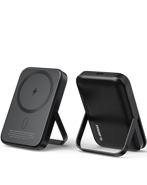 Encuentra la batería Esoulk plegable magnética e inalámbrica en Guatemala, ideal para recargas rápidas y con soporte plegable.