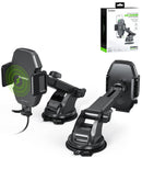 Soporte para auto con cargador inalámbrico de 15W color negro de la marca Esoulk en Guatemala.