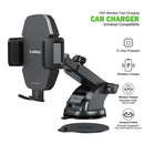 Soporte para auto con cargador inalámbrico de 15W color negro de la marca Esoulk en Guatemala.