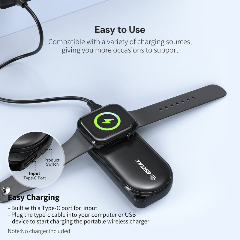Encuentra la batería con carga inalámbrica Esoulk Smart Watch de 1200mAh en Guatemala para tu reloj inteligente.