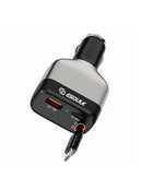 Cargador USB C Esoulk de 81W gris, cable de 3 pies, para cargar dispositivos en el carro.