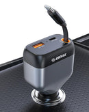 Cargador USB C Esoulk de 81W gris, cable de 3 pies, para cargar dispositivos en el carro.