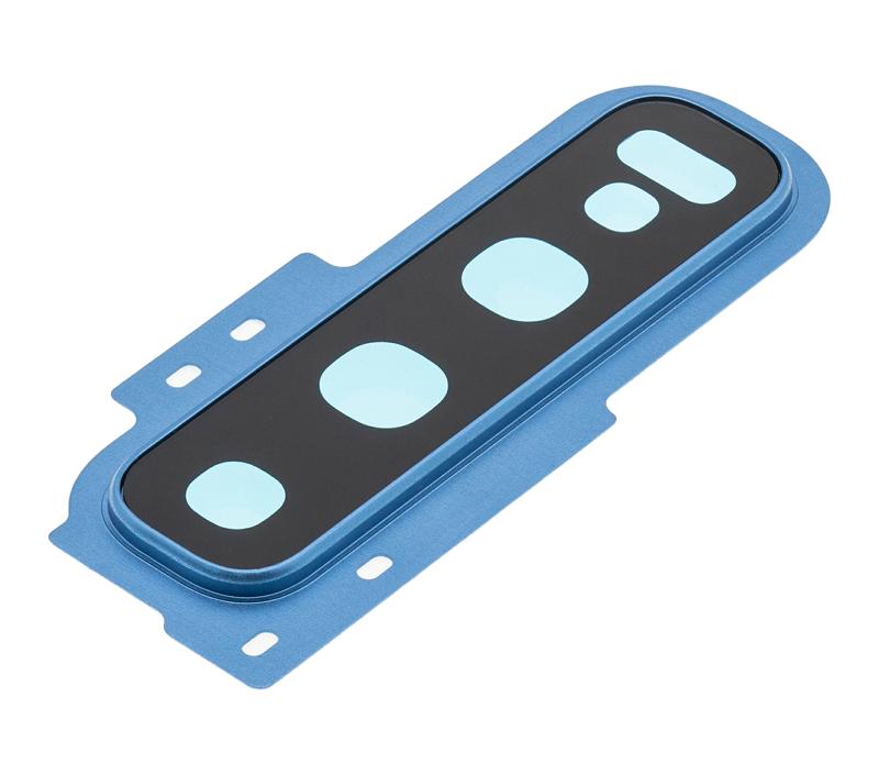 Lente de camara trasera con anillo de cubierta para Samsung Galaxy S10 (Azul)