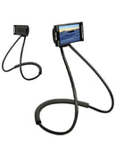 Soporte de cuello manos libres POMGEAR negro, flexible 360 grados, ideal para teléfonos.