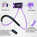 Soporte de cuello manos libres POMGEAR azul, ergonómico y flexible para teléfonos, ideal para ver videos.