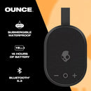 Altavoz inalámbrico portátil Skullcandy Ounce XT negro, compacto y resistente, con asa para llevar.