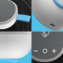 Altavoz inalámbrico portátil Skullcandy Ounce XT gris claro, diseño compacto y moderno.