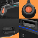 Altavoz inalámbrico Skullcandy Barrel Party negro, diseño robusto y portátil para fiestas.