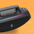 Altavoz inalámbrico Skullcandy Barrel Party negro, diseño robusto y portátil para fiestas.