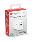 Encuentra el Cargador de Pared PD PowerPeak de Doble Puerto de 20W en Guatemala para cargar tus dispositivos de forma rápida y eficiente.