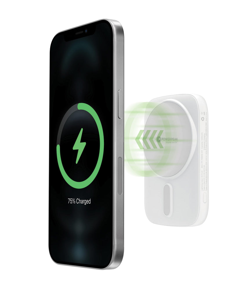 Encuentra la batería PowerPeak Power Bank con cargador inalámbrico de 5000mAh en Guatemala para comprar al mayoreo.
