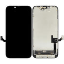 Pantalla OLED usada OEM para iPhone 14, con cable flex de sensor de luz, lista para reparación.