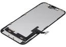 Pantalla OLED usada OEM para iPhone 14, con cable flex de sensor de luz, lista para reparación.
