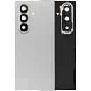 Tapa trasera plateada para Samsung Galaxy Z Fold7 5G (F966) con lente de cámara integrada, ideal para reparación.