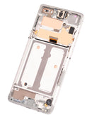 Pantalla OLED Samsung Galaxy S10 5G Crown Silver usada con marco, lista para reparación de display.