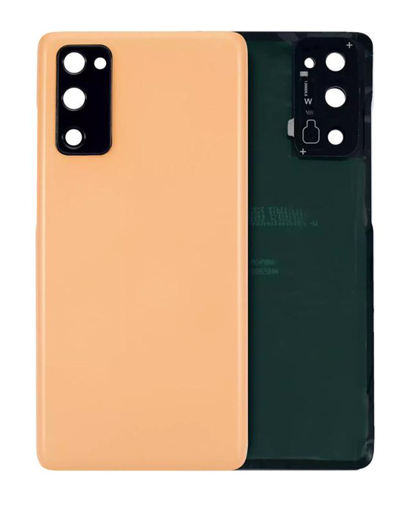 Tapa trasera original en color Cloud Orange para Samsung Galaxy S20 FE, disponible en Guatemala para reparaciones con servicio y garantía de taller especializado.
