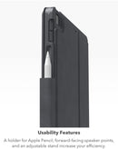 Teclado inalámbrico ZAGG Pro Keys con trackpad integrado y funda desmontable para iPad.