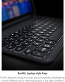 Teclado inalámbrico ZAGG Pro Keys con trackpad integrado y funda desmontable para iPad.