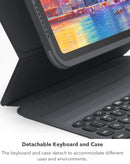Teclado inalámbrico ZAGG Pro Keys con trackpad integrado y funda desmontable para iPad.
