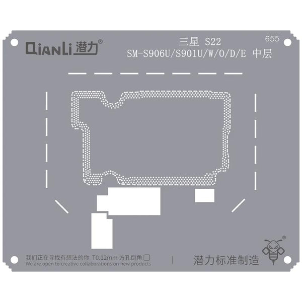 Stencil Bumblebee (QS655) para Samsung S22 SM-S906U/S901U/W/O/D/E Marco central de Qianli en Guatemala.