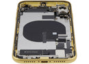 Tapa trasera amarilla para iPhone 11 (A2111) con puerto de carga y piezas pequeñas, grado B OEM.