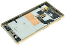Pantalla LCD original Gold con marco para Sony Xperia M5 E5603, ideal para reparaciones de display.