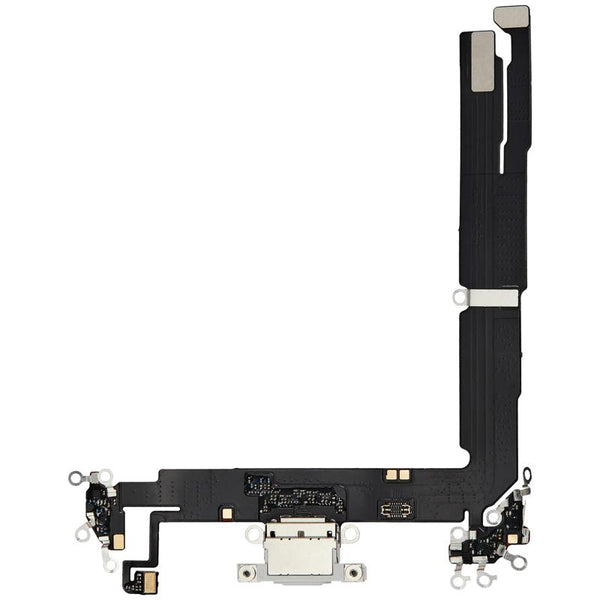 Encuentra en Guatemala el puerto de carga con cable flex para iPhone 16 Plus en color blanco en reparaciones de iPhone y talleres de componentes iPhone, con garantía.
