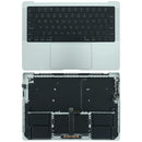Tapa superior plateada usada para MacBook Pro 14" A2442/A2779, con batería y teclado inglés US.
