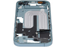 Tapa superior teal para iPhone 16 (US Version) con botones de encendido y volumen, repuesto Aftermarket Plus.