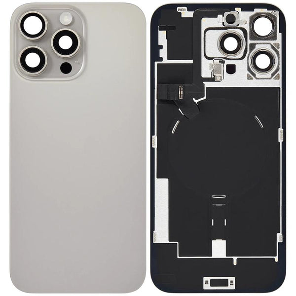 Compra una tapa trasera usada con placa de acero y carga inalámbrica para iPhone 16 Pro Max en Guatemala.