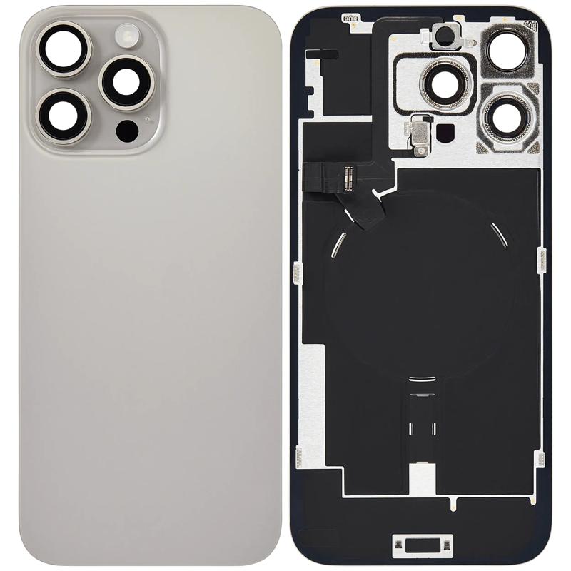Compra una tapa trasera usada con placa de acero y carga inalámbrica para iPhone 16 Pro Max en Guatemala.