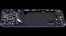 Tapa trasera azul profundo usada para iPhone 17 Pro Max A3295 con puerto de carga USB-C.