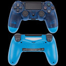 Control alámbrico DoubleShock 4 Crystal Blue para PlayStation 4, translúcido, con cable USB.