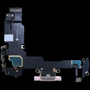 Puerto de carga original iPhone 15 rosa A2846 con cable flex, repuesto para reparación.