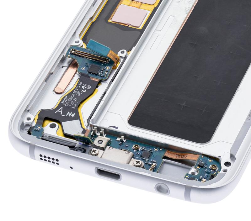 Pantalla OLED con marco para Samsung Galaxy S7 Edge (G935A) Blanca Perla