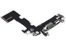 Puerto de carga flex cable verde para iPhone 13 (A2482), repuesto original para reparación y carga.