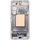 Pantalla OLED Samsung Galaxy S24 5G usada, color Marble Grey, con marco para reparación de display.