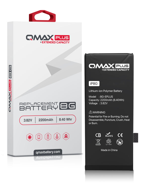 Amplía la duración de tu iPhone 8 con la batería QMAX Plus de 2200 mAh en Guatemala.