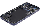 Tapa trasera azul profundo usada para iPhone 17 Pro Max, con puerto de carga flex y piezas pequeñas A3295.