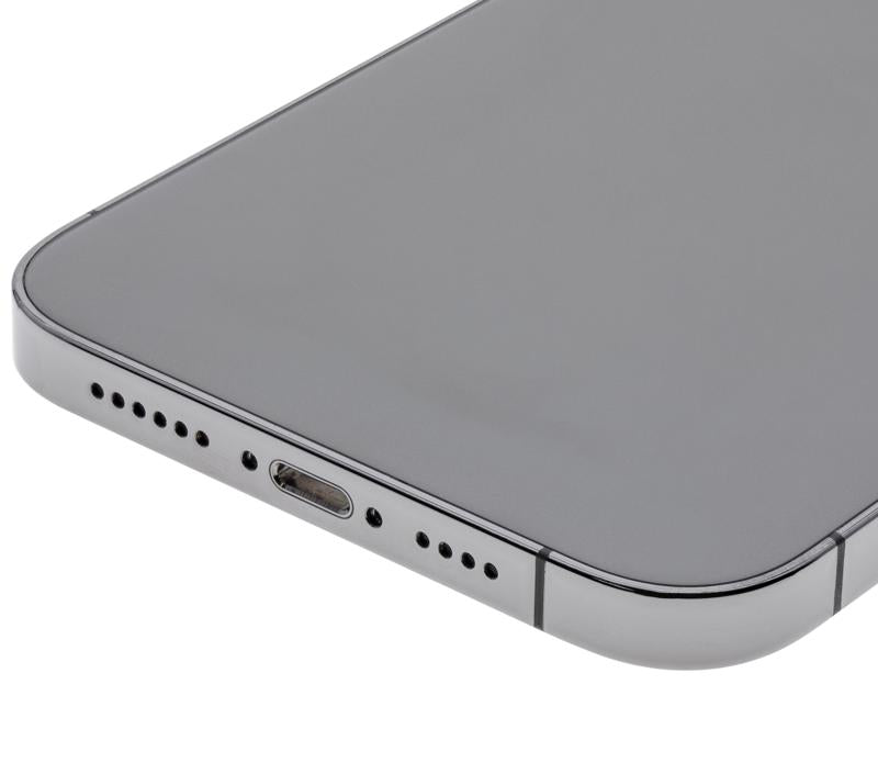 Tapa trasera con componentes pequeños pre-instalados para iPhone 12 Pro Max (Versión EE.UU.) (Usada original grado C) (Grafito)
