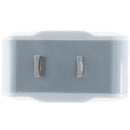 Adaptador de pared USB-A blanco 100-240V para cargar celular o smartphone, universal, repuesto.
