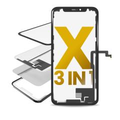 Cristal con marco y OCA pre-instalados para iPhone X en Guatemala, producto premium con garantía.