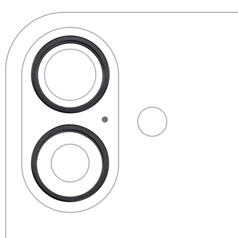 Anillo de bisel de camara trasera iPhone 16 / 16 Plus (Negro) (Juego de 2 piezas)